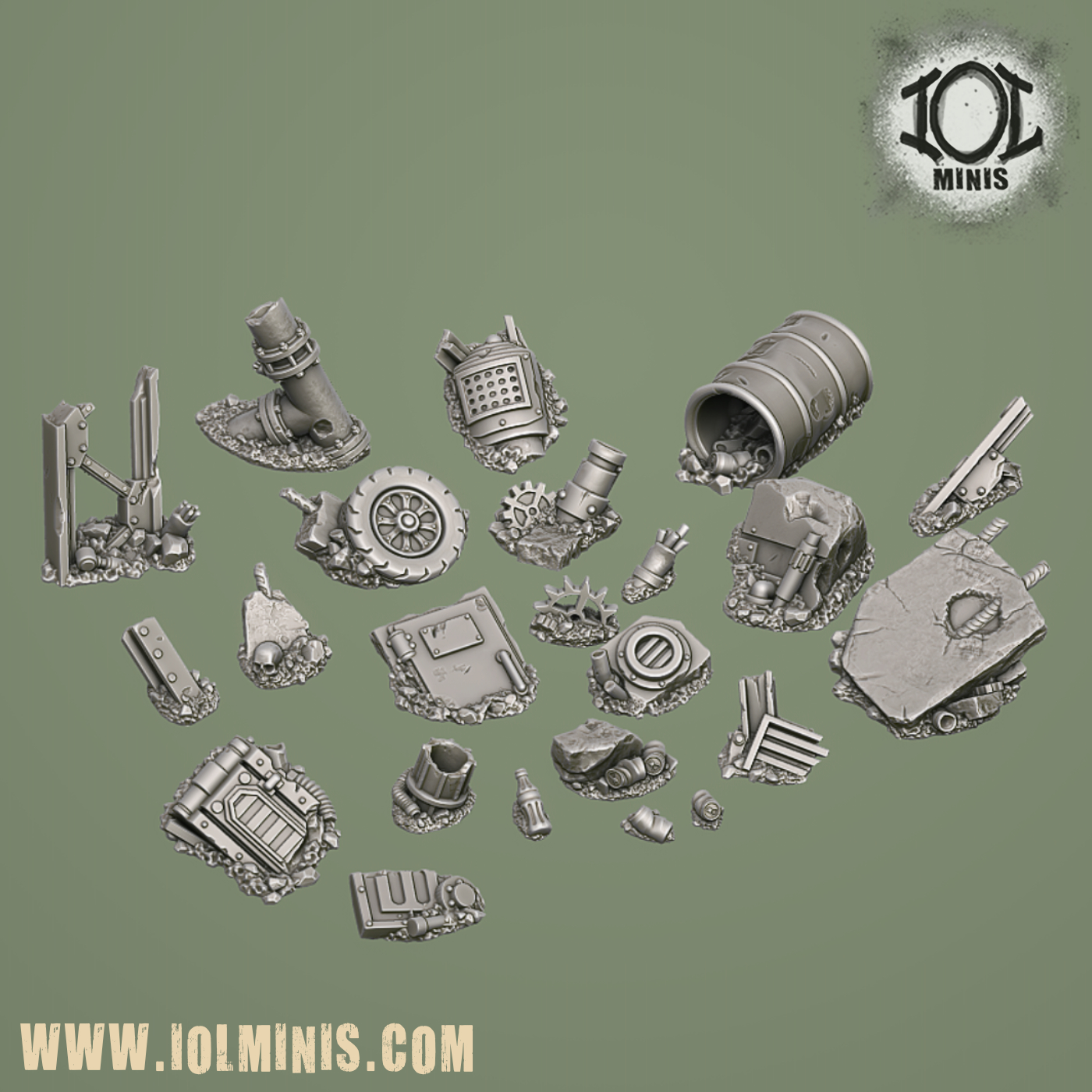 Wasteland Base Toppers Set 6 - Supportfree base detailing kit.